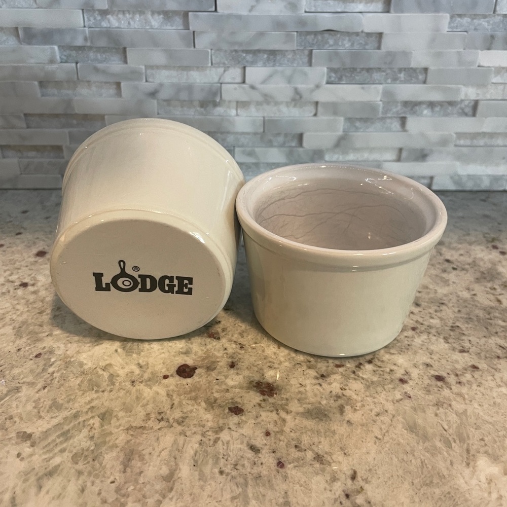Lodge White Ceramic Ramekins - set of 2